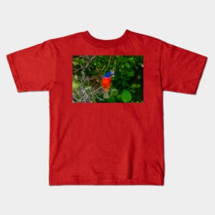 Colorful Painted Bunting -Painterly Kids T-Shirt